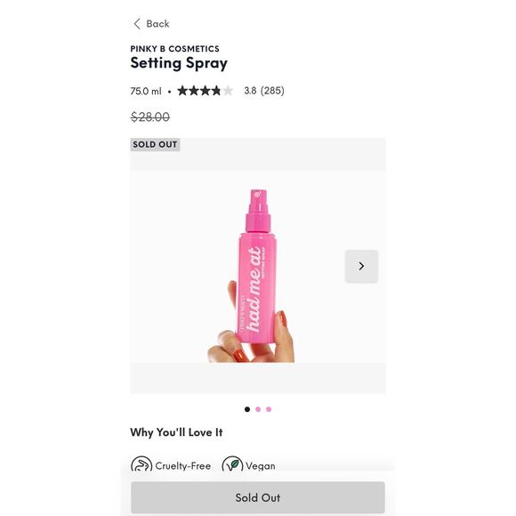 Had Me At Setting Spray Pinky B Beauty Prime, Set, Refresh Keep Makeup In Place! - Picture 5 of 5